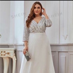 White plus size dress